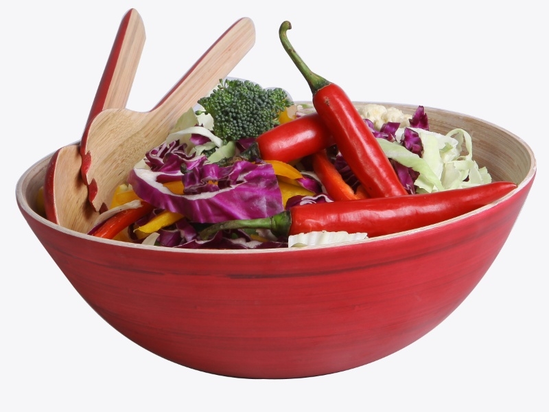 Pro Spun Bamboo Salad Bowl with Servers - Eco-friendly Kitchenware
